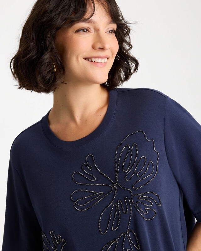 Caviar Beaded Cotton Tee - image 4